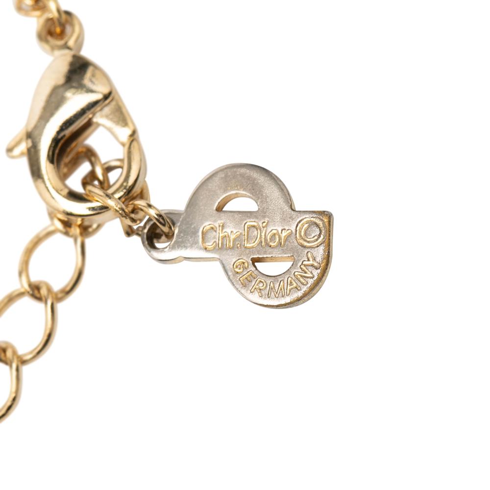 Christian Dior B Dior Gold Gold Plated Metal CD Logo Pendant Necklace Germany