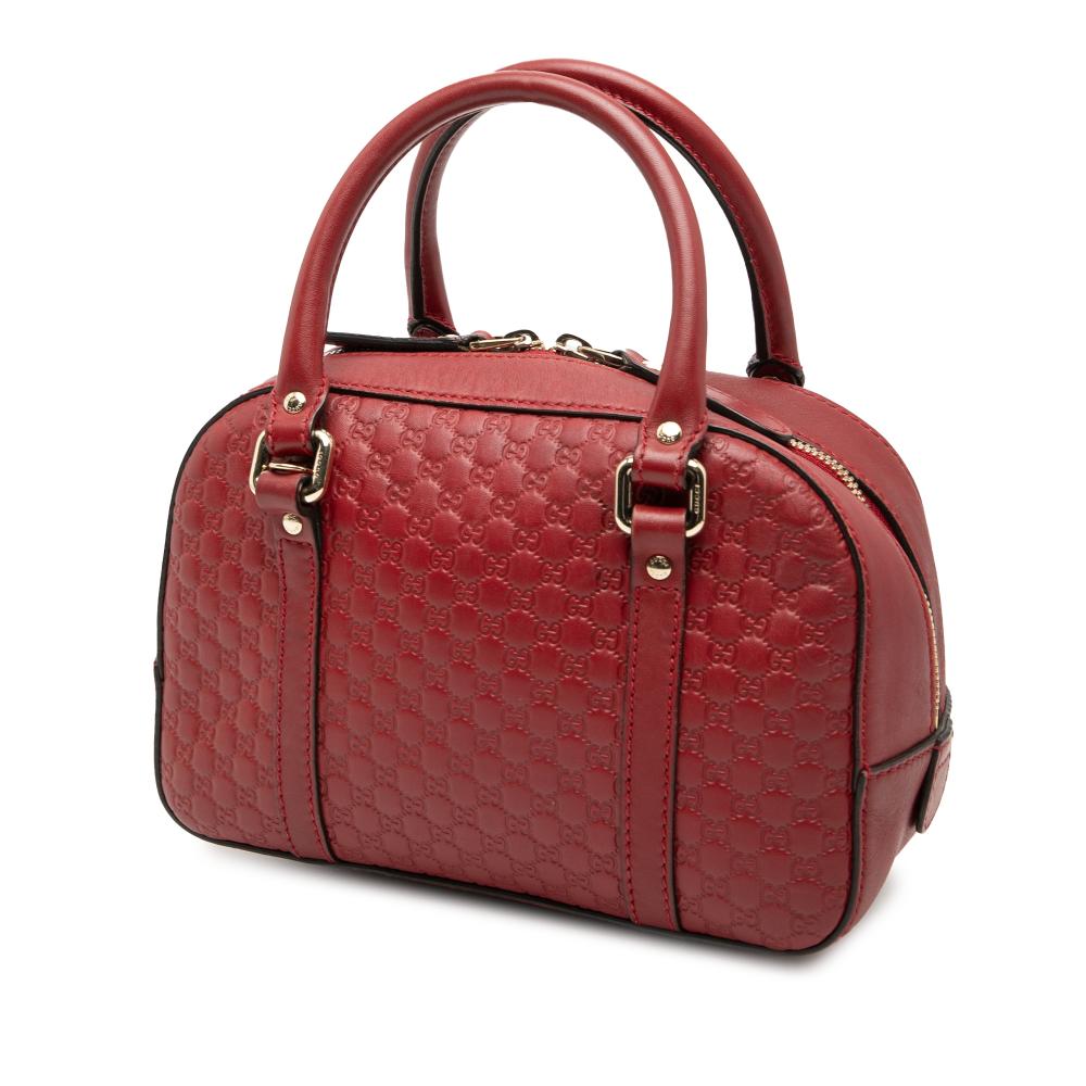 Gucci B Gucci Red Calf Leather Small Microguccissima Bree Satchel Italy