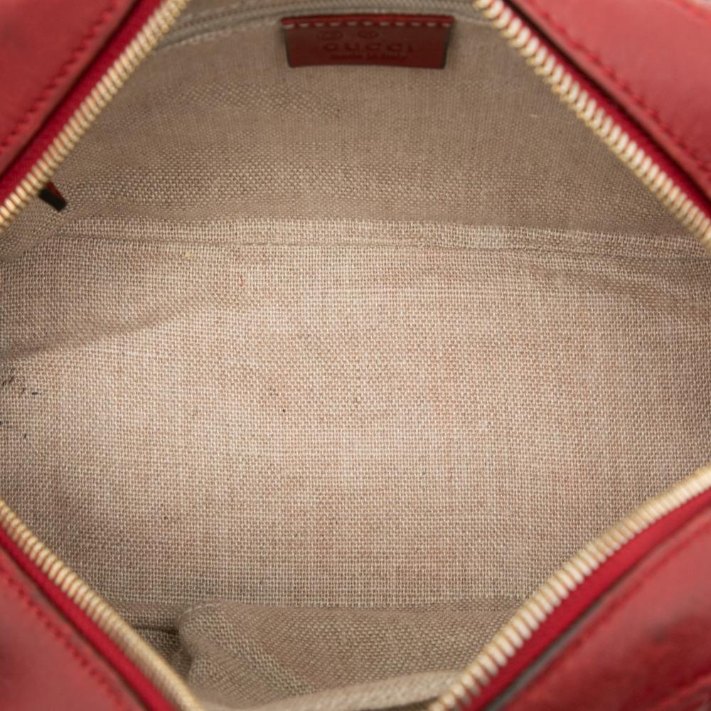 Gucci B Gucci Red Calf Leather Small Microguccissima Bree Satchel Italy