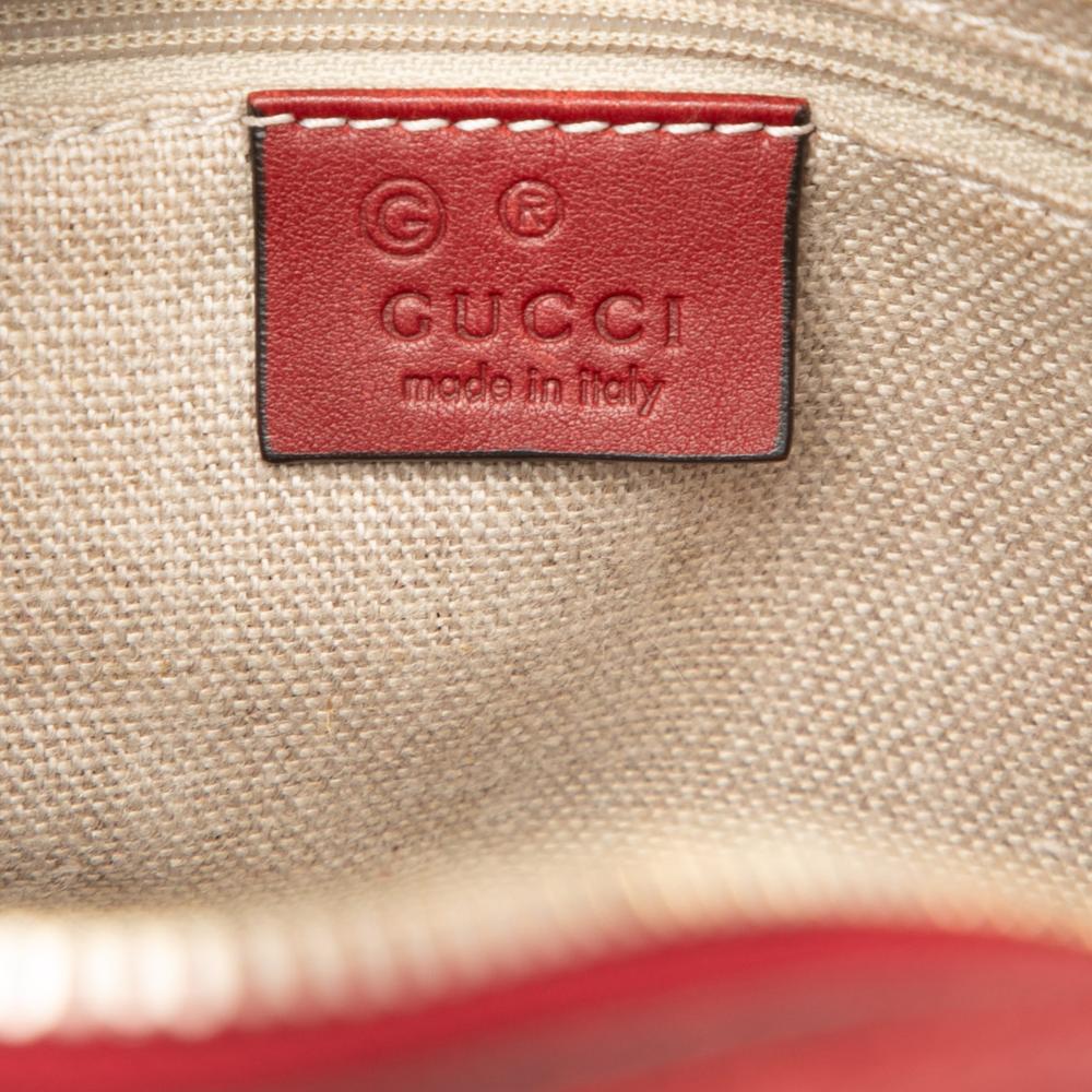 Gucci B Gucci Red Calf Leather Small Microguccissima Bree Satchel Italy