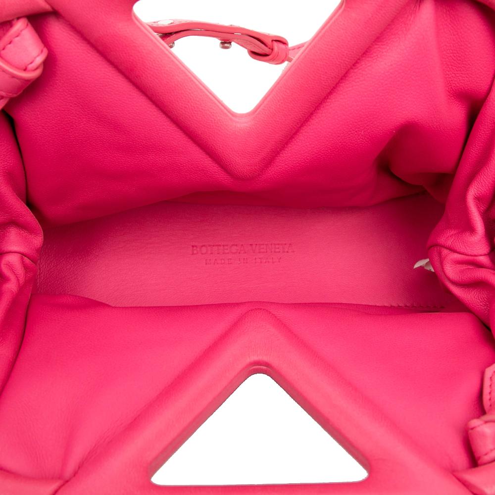 Bottega Veneta AB Bottega Veneta Pink Raffia Natural Material Small Boucle Curly The Point Triangle Satchel Italy