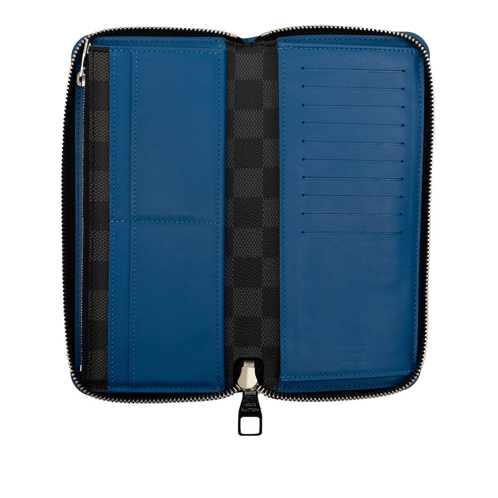 Louis Vuitton B Louis Vuitton Black Damier Canvas Fabric Damier Graphite Vertical Zippy Wallet Spain