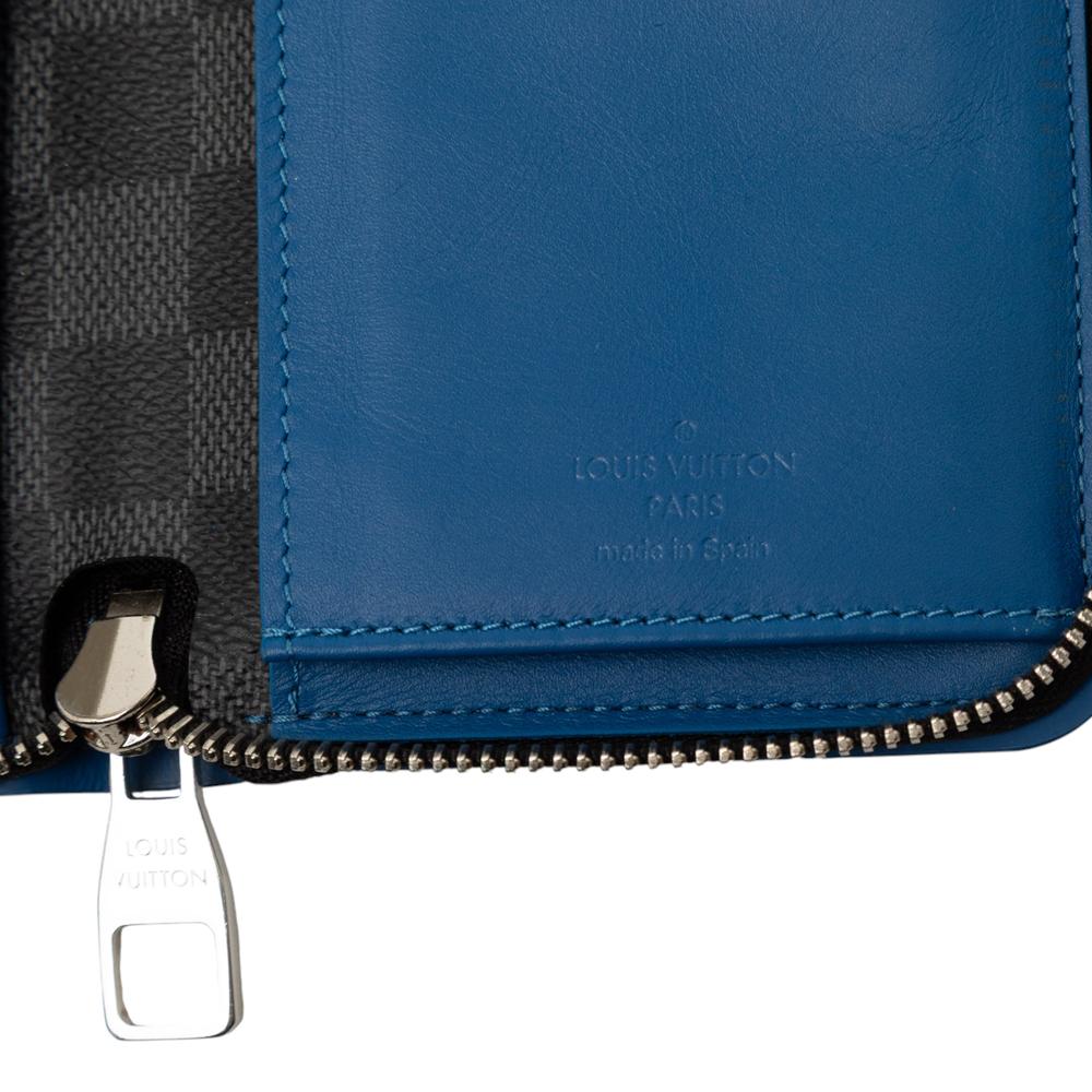 Louis Vuitton B Louis Vuitton Black Damier Canvas Fabric Damier Graphite Vertical Zippy Wallet Spain