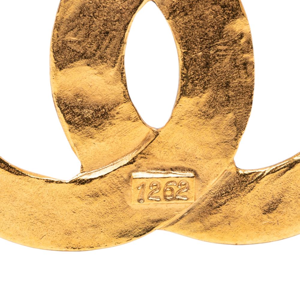 Chanel AB Chanel Gold Gold Plated Metal CC Woven Brooch France