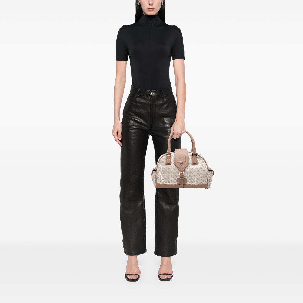 Loewe B LOEWE Brown Light Beige Canvas Fabric Anagram Handbag China