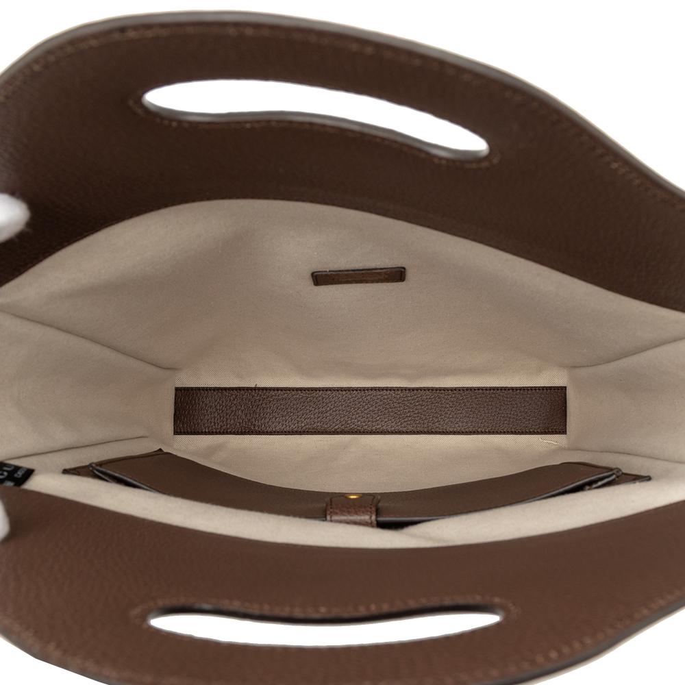 Gucci AB Gucci Brown Beige Coated Canvas Fabric GG Supreme Web Tiger Satchel Italy