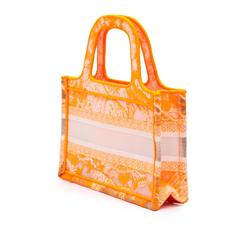 Christian Dior AB Dior Orange Canvas Fabric Mini Embroidered Dioriviera Toile De Jouy Book Tote Italy