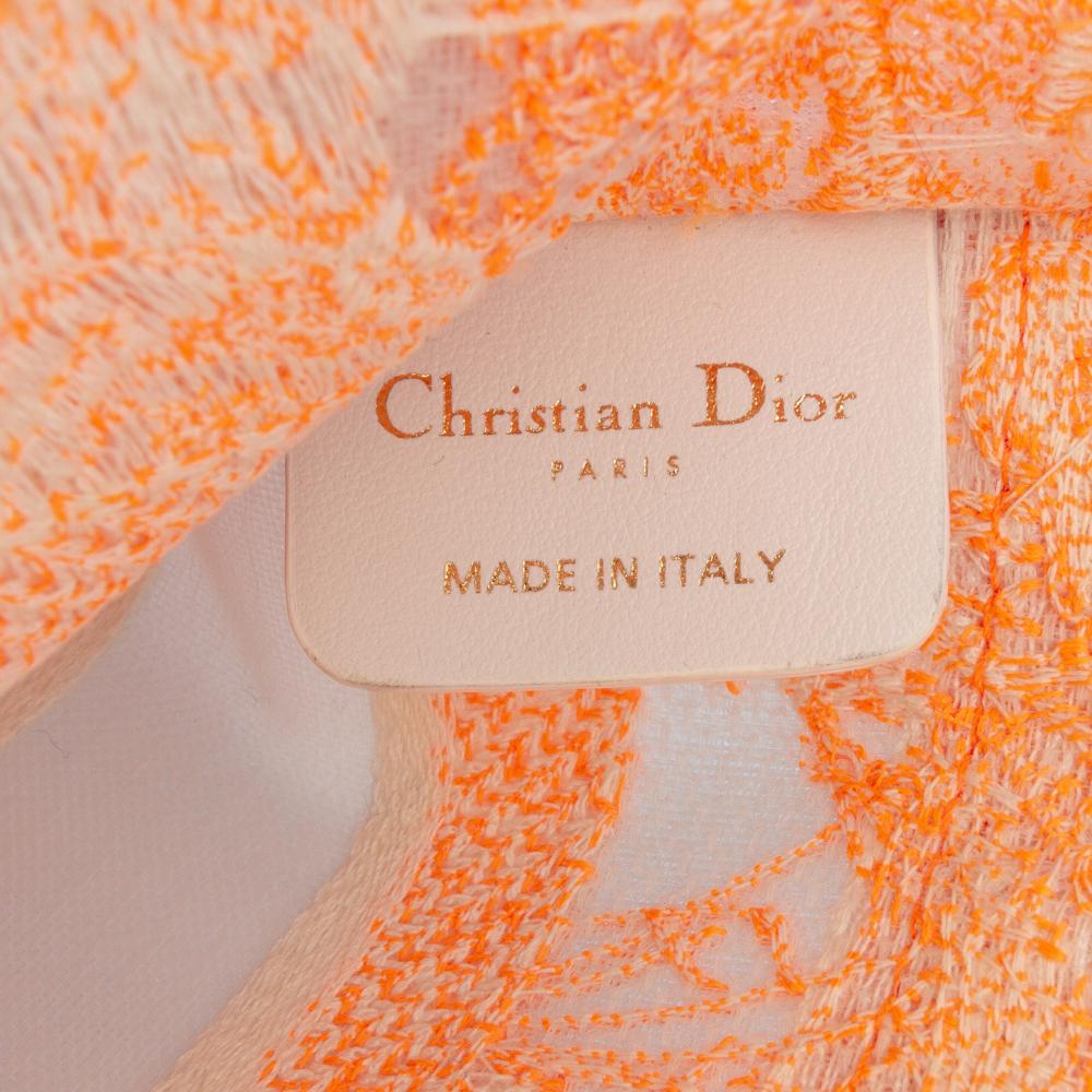 Christian Dior AB Dior Orange Canvas Fabric Mini Embroidered Dioriviera Toile De Jouy Book Tote Italy
