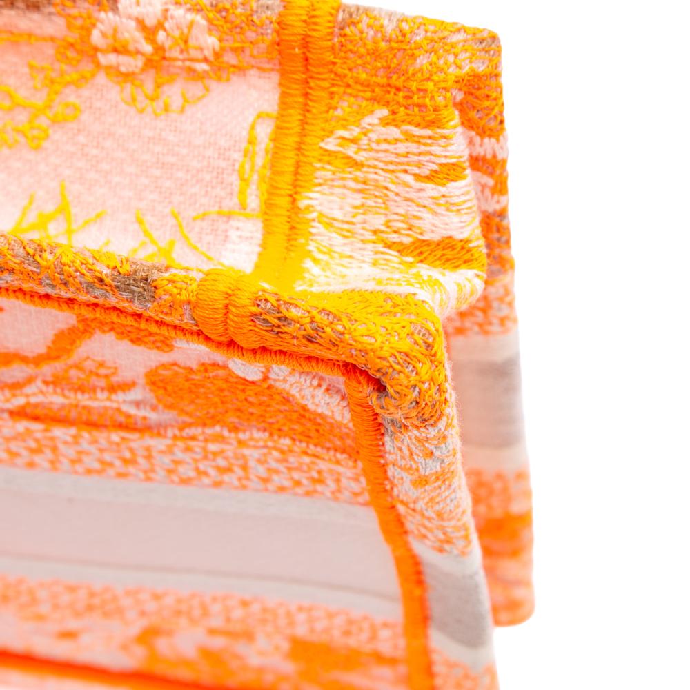 Christian Dior AB Dior Orange Canvas Fabric Mini Embroidered Dioriviera Toile De Jouy Book Tote Italy