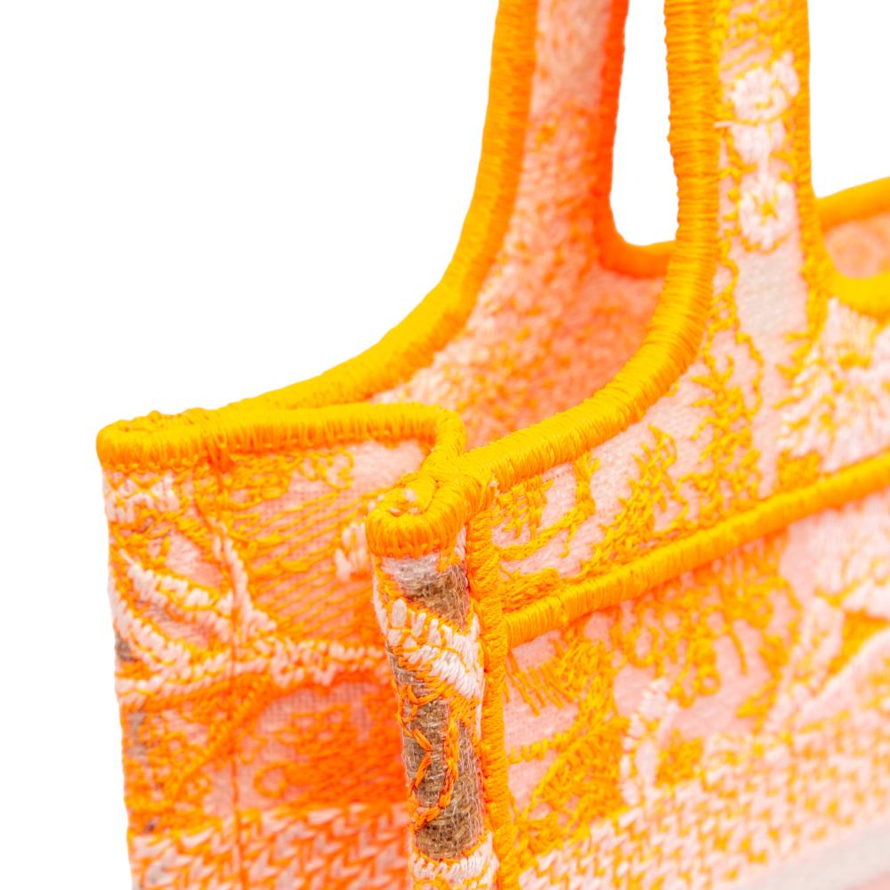 Christian Dior AB Dior Orange Canvas Fabric Mini Embroidered Dioriviera Toile De Jouy Book Tote Italy