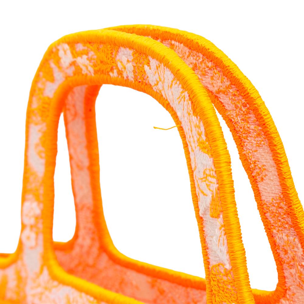 Christian Dior AB Dior Orange Canvas Fabric Mini Embroidered Dioriviera Toile De Jouy Book Tote Italy