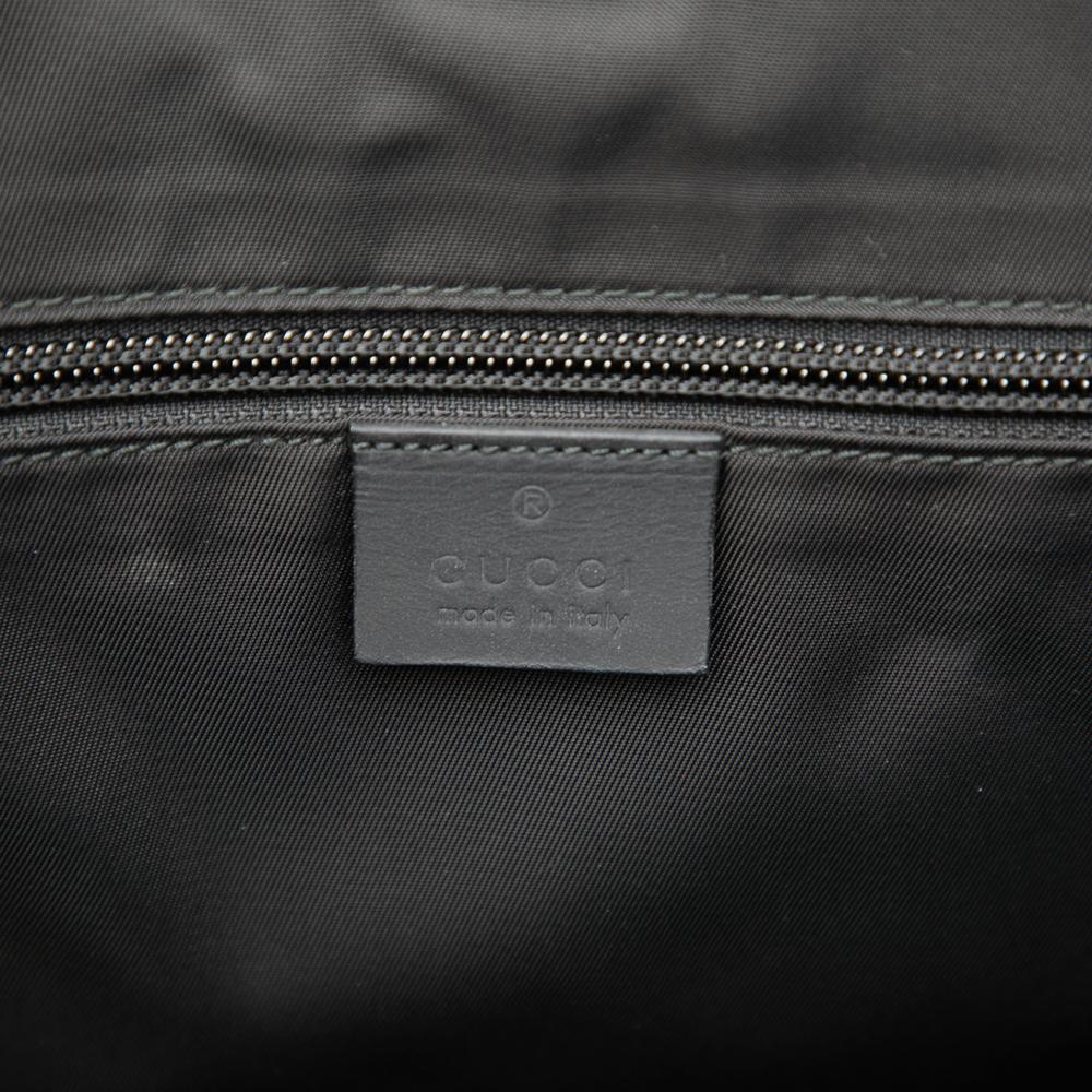 Gucci B Gucci Black Calf Leather Guccissima Web Tote Italy