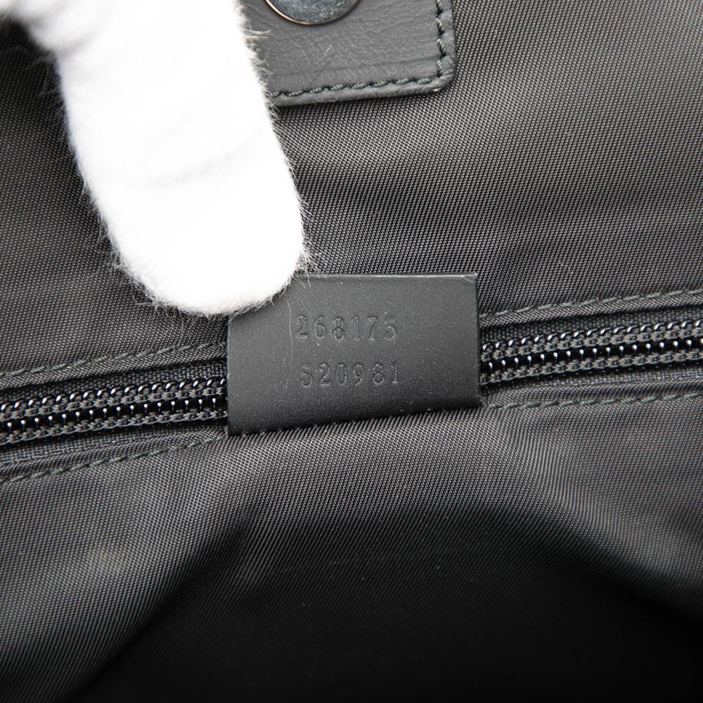 Gucci B Gucci Black Calf Leather Guccissima Web Tote Italy