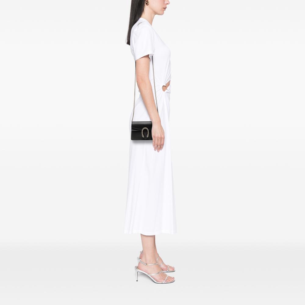 Gucci AB Gucci Black Calf Leather Mini Dionysus Crossbody Italy