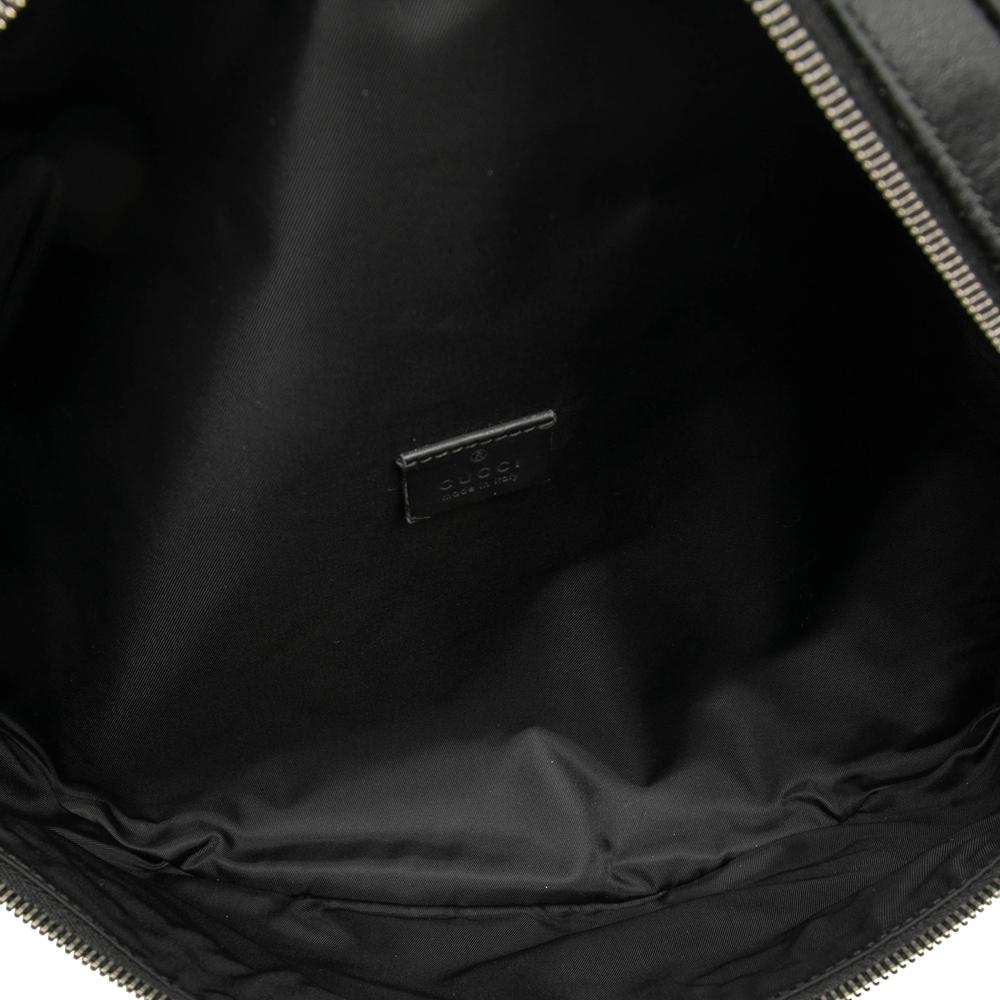 Gucci AB Gucci Black Calf Leather Guccissima Web Belt Bag Italy