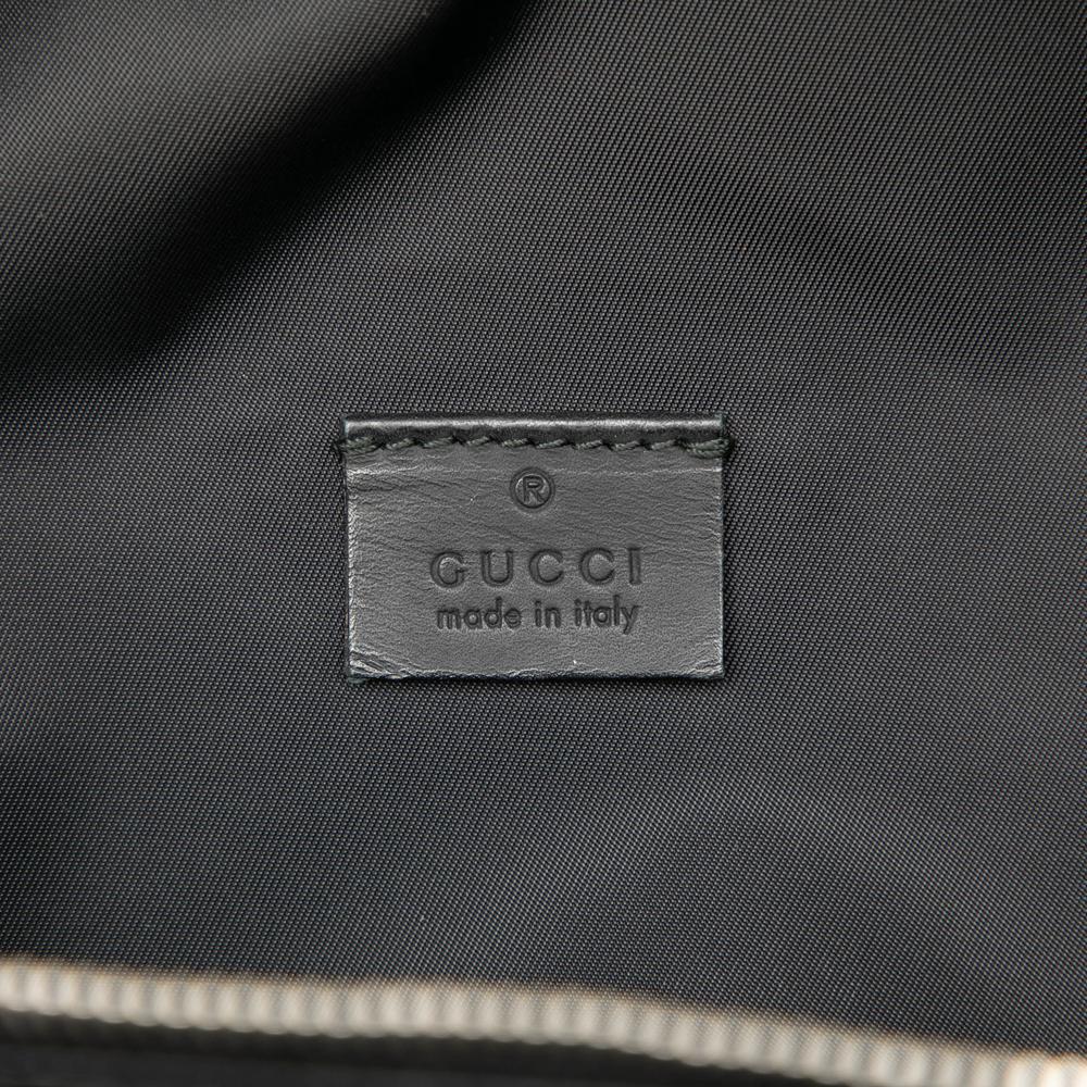 Gucci AB Gucci Black Calf Leather Guccissima Web Belt Bag Italy