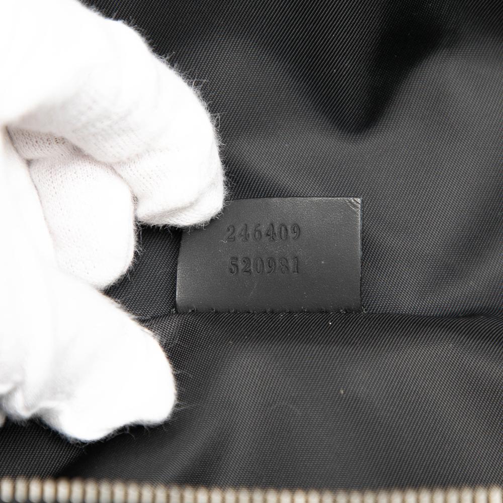 Gucci AB Gucci Black Calf Leather Guccissima Web Belt Bag Italy