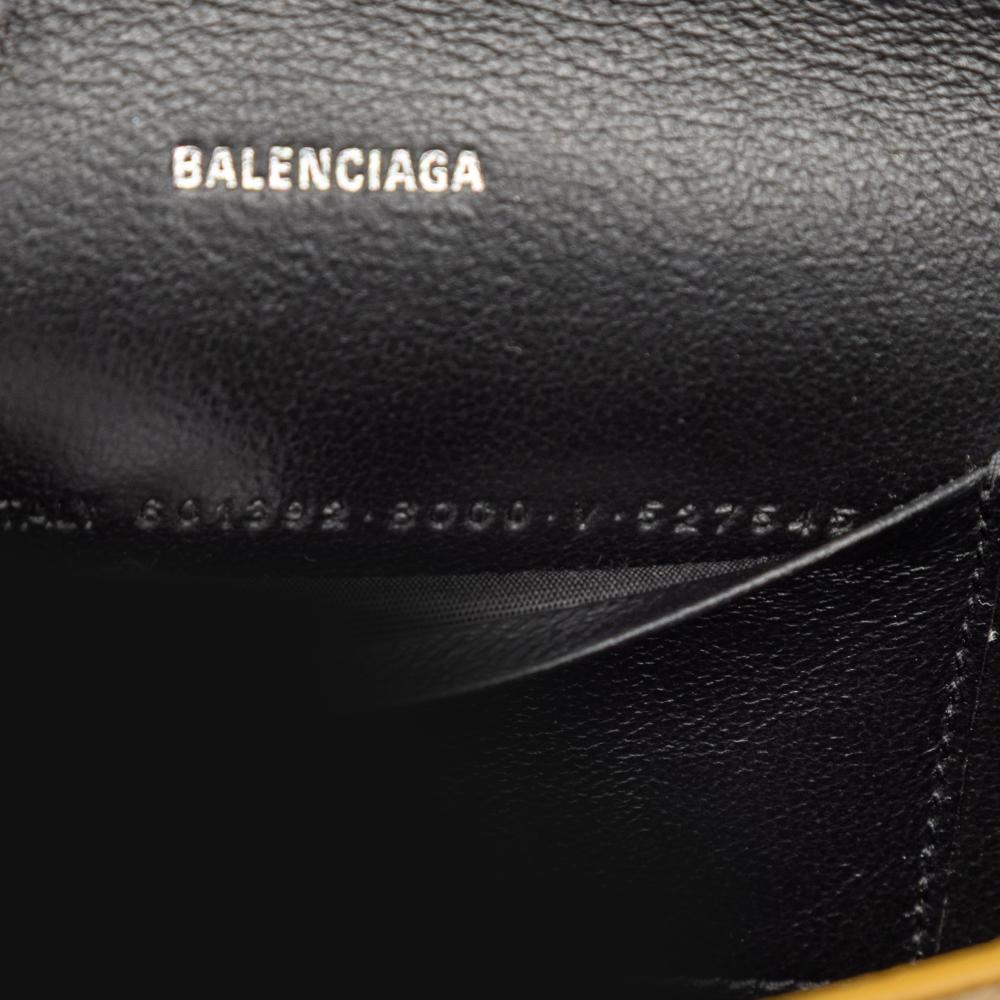 Balenciaga B Balenciaga Gold Calf Leather Metallic BB Phone Holder with Chain Italy