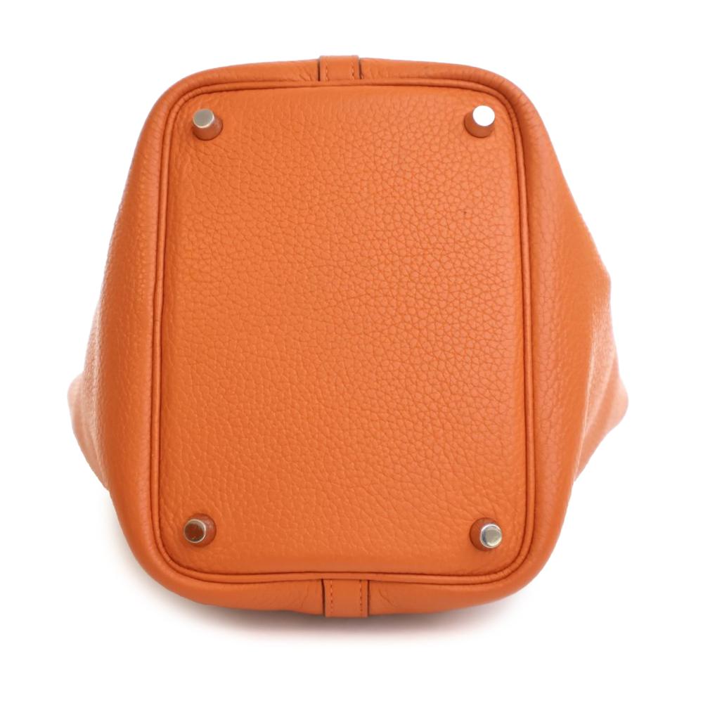 Hermès AB Hermès Orange Calf Leather Clemence Picotin Lock 18 France