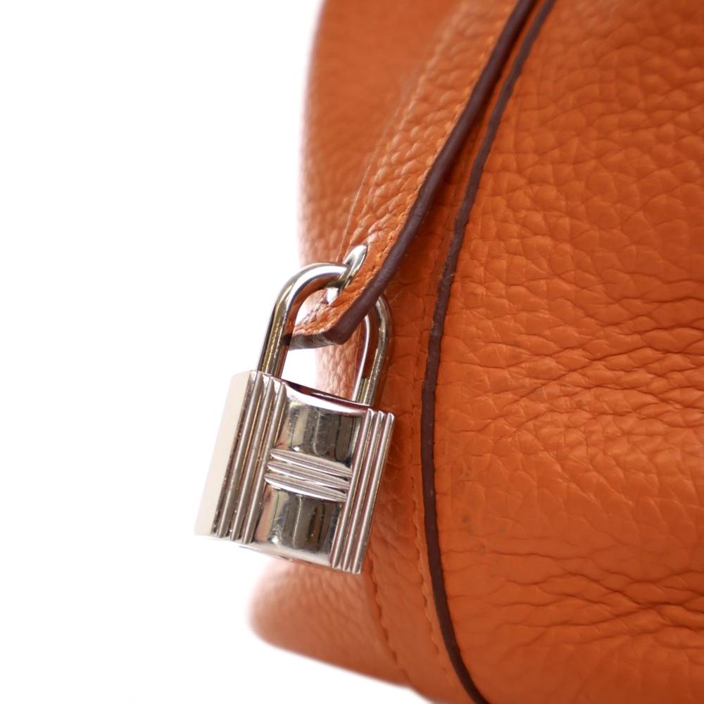 Hermès AB Hermès Orange Calf Leather Clemence Picotin Lock 18 France