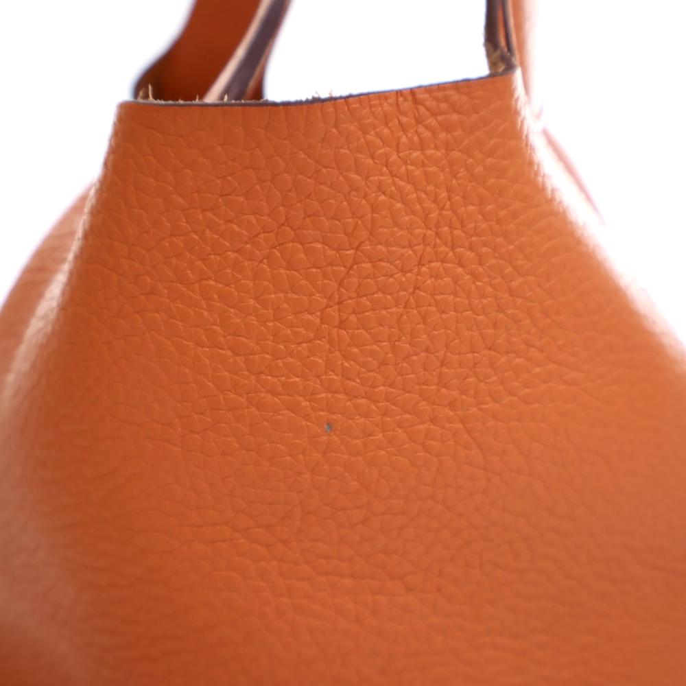 Hermès AB Hermès Orange Calf Leather Clemence Picotin Lock 18 France