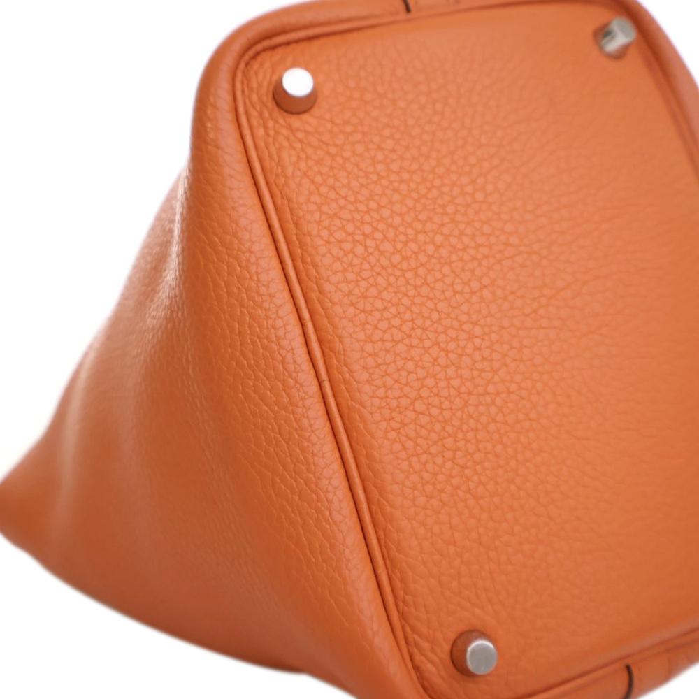 Hermès AB Hermès Orange Calf Leather Clemence Picotin Lock 18 France