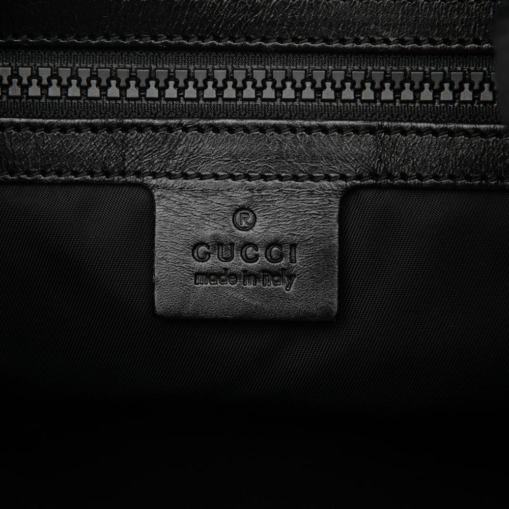 Gucci B Gucci Black Canvas Fabric Techno Animalier Web Backpack Italy