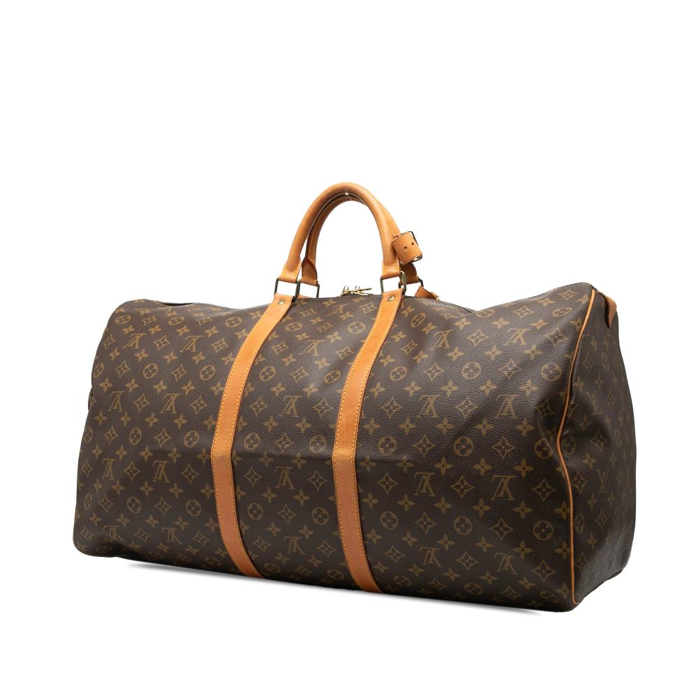 Louis Vuitton B Louis Vuitton Brown Monogram Canvas Fabric Monogram Keepall 60 France