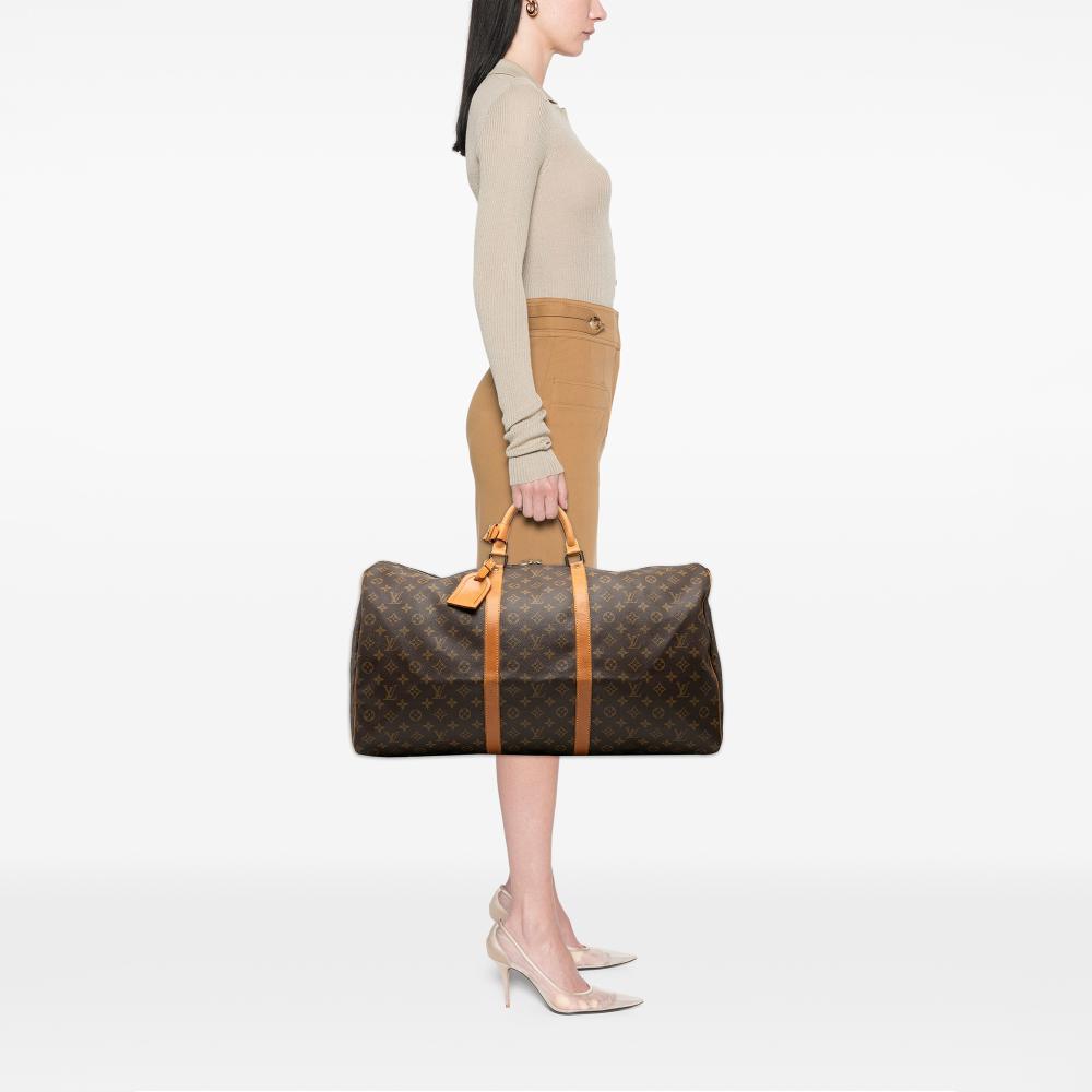 Louis Vuitton B Louis Vuitton Brown Monogram Canvas Fabric Monogram Keepall 60 France