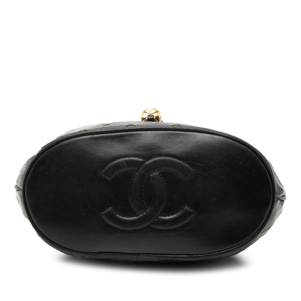 Chanel B Chanel Black Lambskin Leather Leather Quilted Lambskin Tassel Flap Crossbody Italy