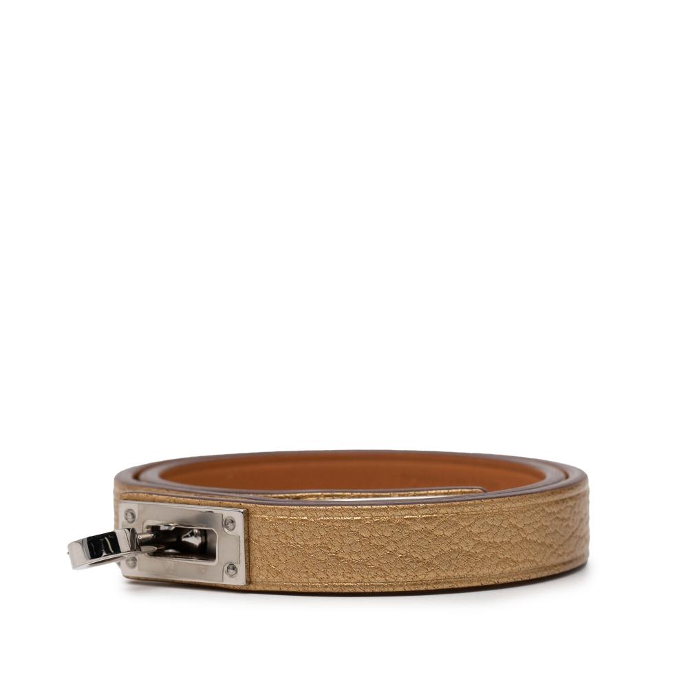 Hermès AB Hermès Gold Goatskin Leather Chevre Mysore Mini Kelly Double Tour Bracelet T2 France