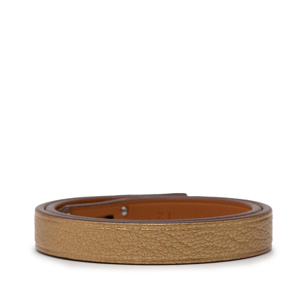 Hermès AB Hermès Gold Goatskin Leather Chevre Mysore Mini Kelly Double Tour Bracelet T2 France