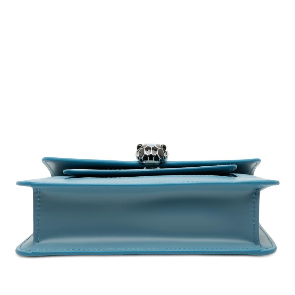 Bvlgari AB Bvlgari Blue Light Blue Calf Leather Serpenti Forever Crossbody Italy