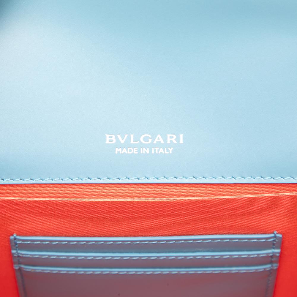 Bvlgari AB Bvlgari Blue Light Blue Calf Leather Serpenti Forever Crossbody Italy
