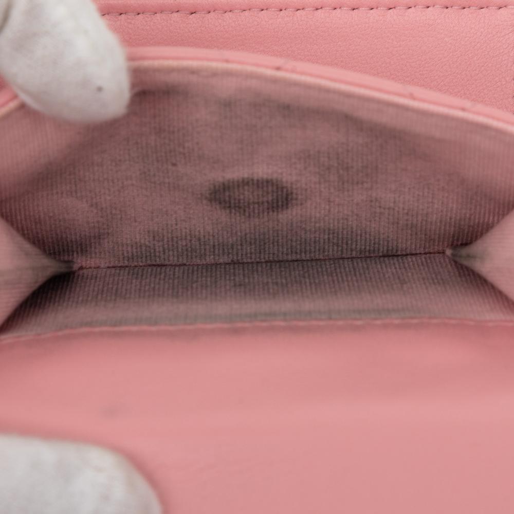 Chanel B Chanel Pink Lambskin Leather Leather CC Quilted Lambskin Compact Flap Wallet Italy