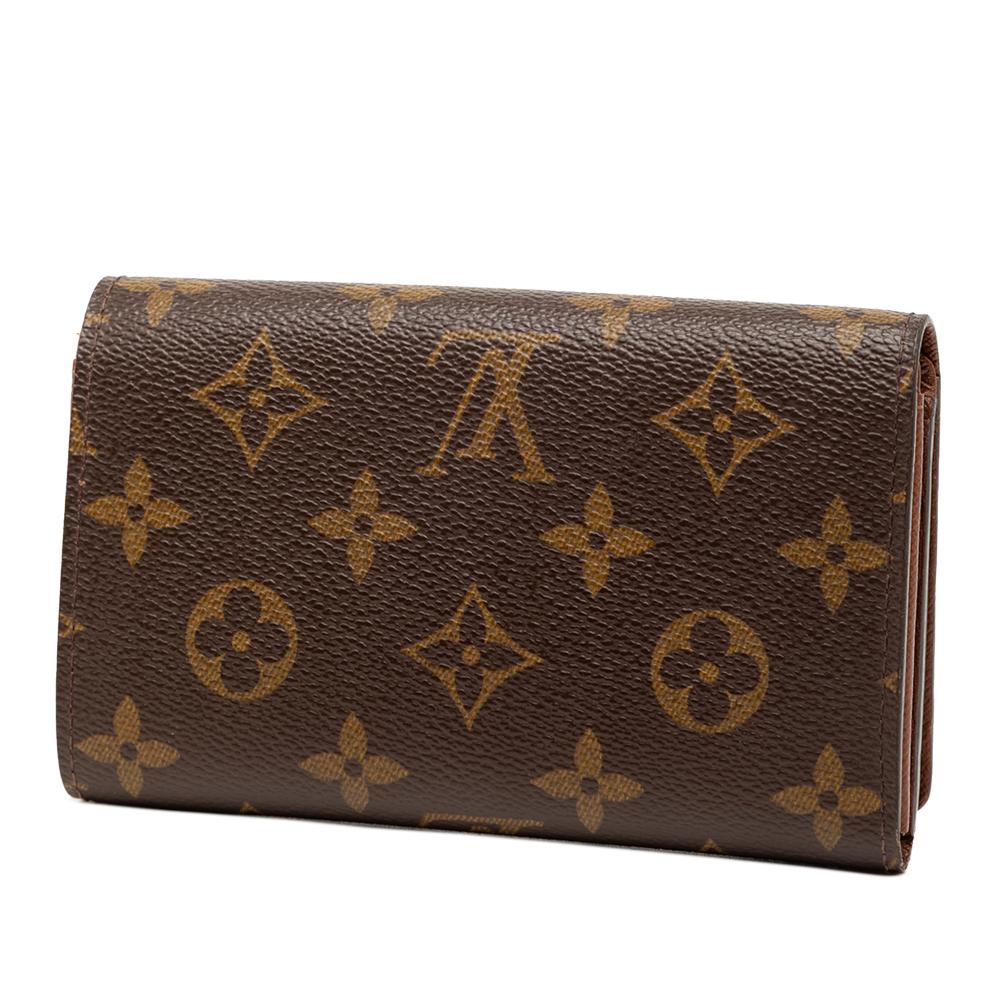 Louis Vuitton B Louis Vuitton Brown Monogram Canvas Fabric Monogram Porte Monnaie Billets Tresor Wallet Spain