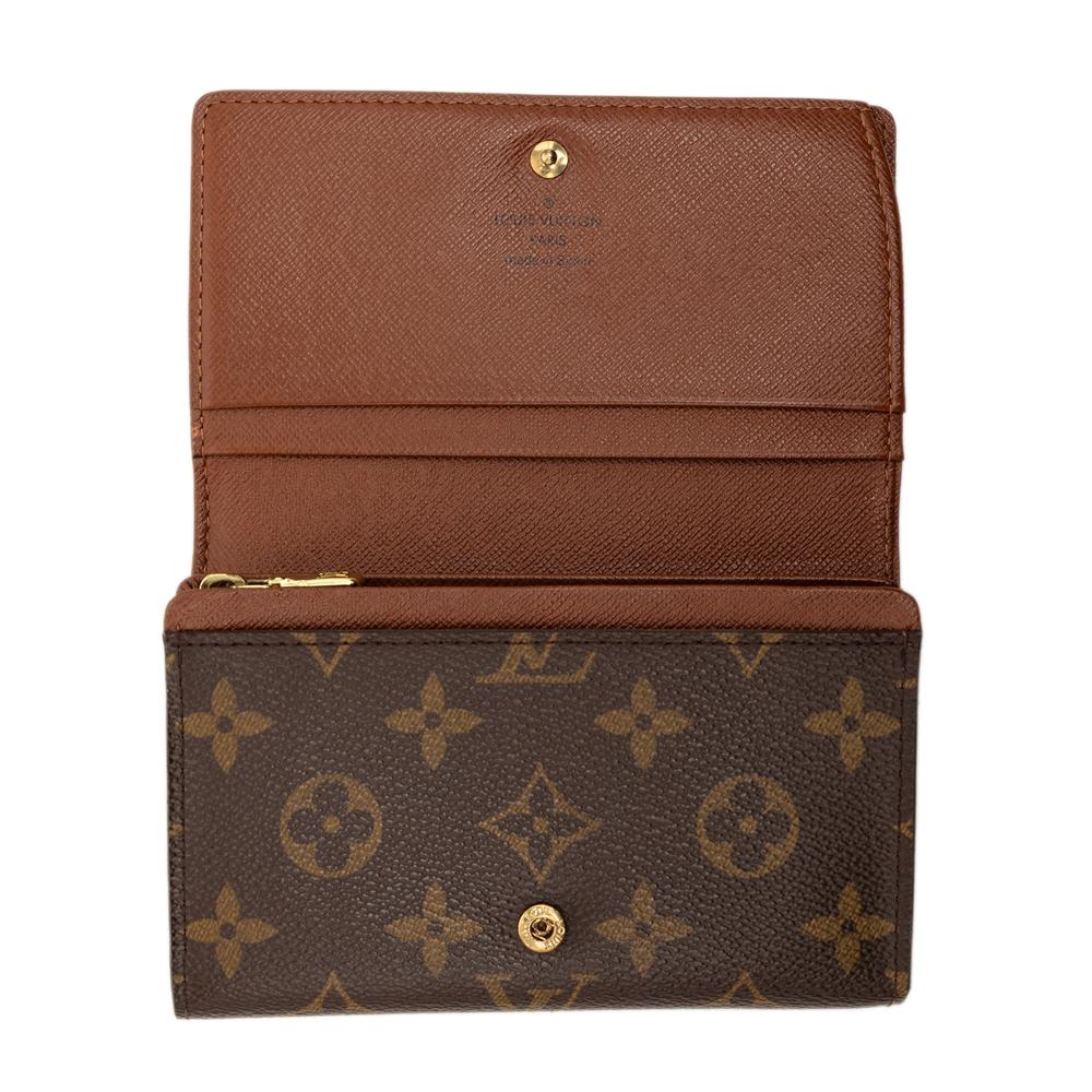Louis Vuitton B Louis Vuitton Brown Monogram Canvas Fabric Monogram Porte Monnaie Billets Tresor Wallet Spain