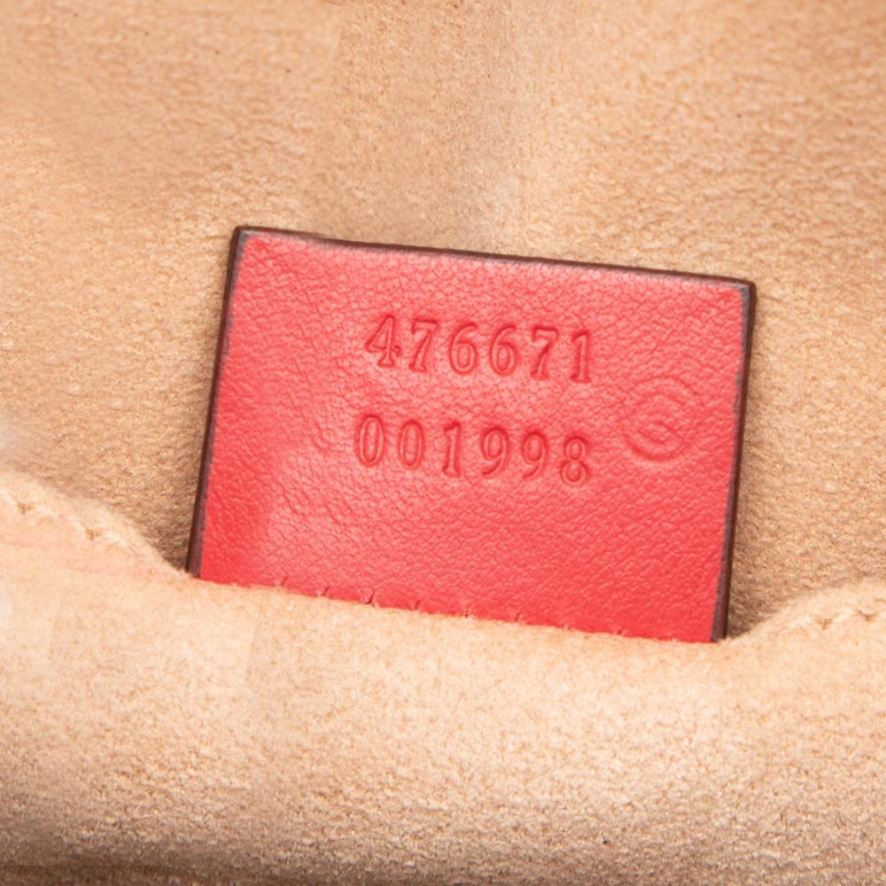 Gucci B Gucci Red Calf Leather Small GG Marmont Matelasse Backpack Italy