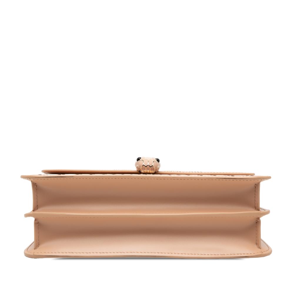 Bvlgari Brown Medium Laser Cut Calfskin Serpenti Forever Diamond Blast Sunshine Crossbody Italy