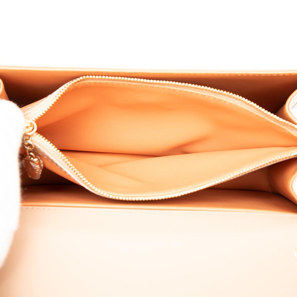 Bvlgari Brown Medium Laser Cut Calfskin Serpenti Forever Diamond Blast Sunshine Crossbody Italy