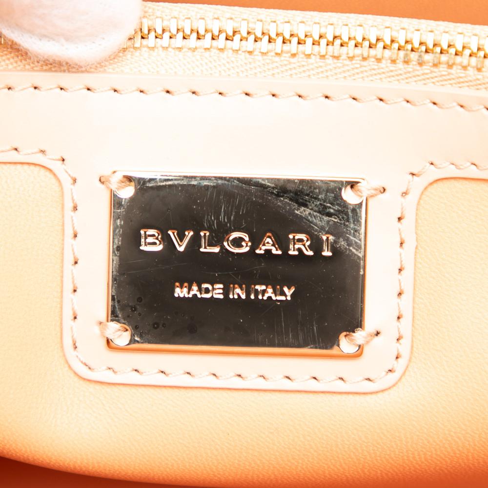 Bvlgari Brown Medium Laser Cut Calfskin Serpenti Forever Diamond Blast Sunshine Crossbody Italy