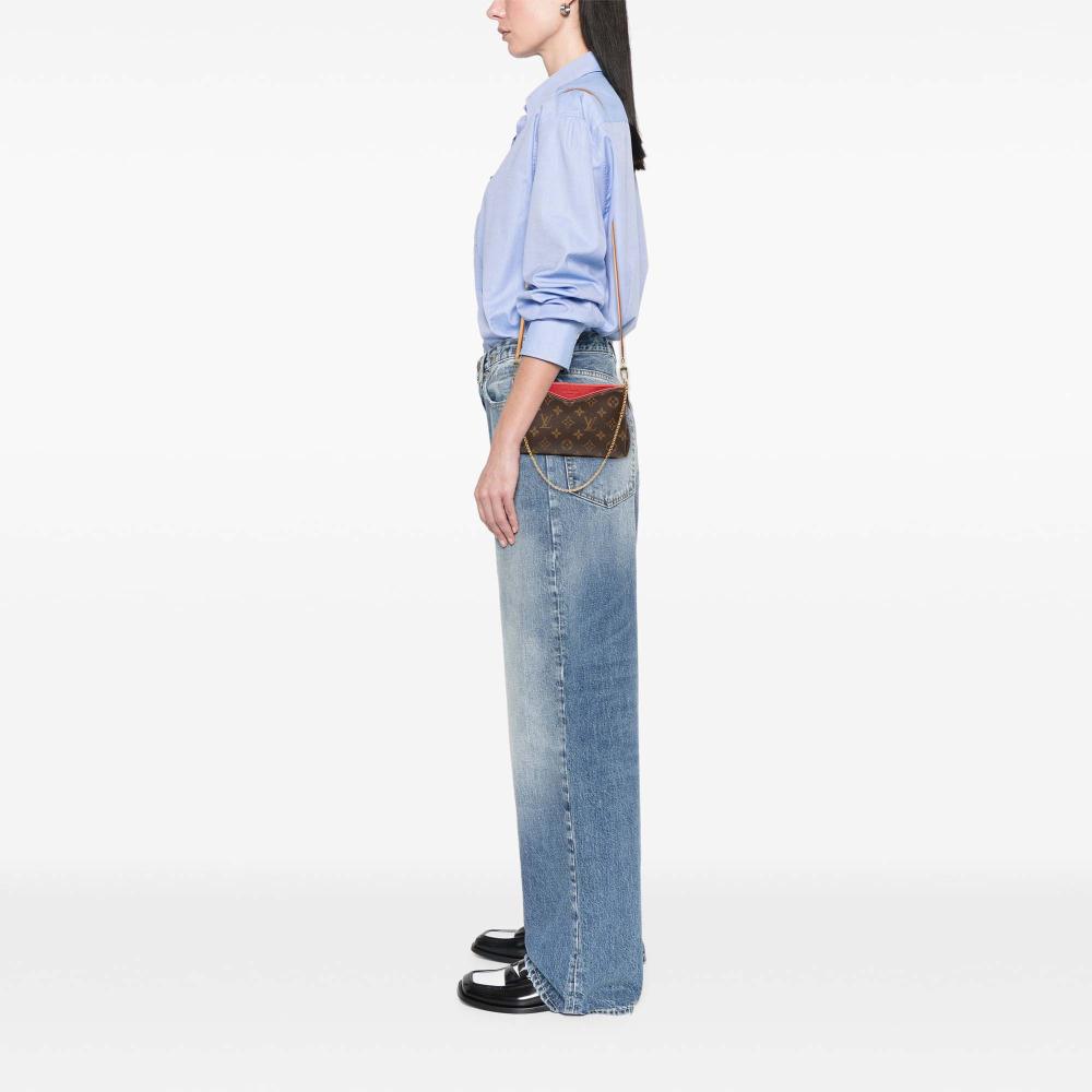 Louis Vuitton B Louis Vuitton Brown Monogram Canvas Fabric Monogram Pallas Clutch Spain