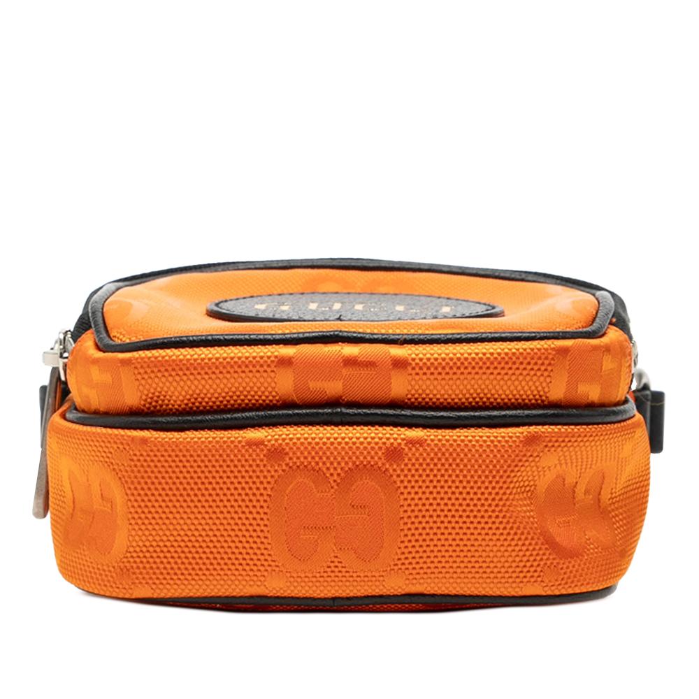 Gucci AB Gucci Orange Nylon Fabric Mini GG Off The Grid Satchel Italy