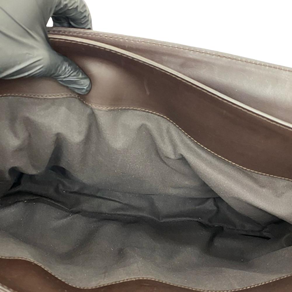 Bottega Veneta Brown Dark Brown Nappa Leather Leather Intrecciato Trimmed Nappa Business Bag Italy