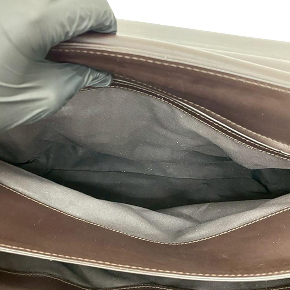 Bottega Veneta Brown Dark Brown Nappa Leather Leather Intrecciato Trimmed Nappa Business Bag Italy