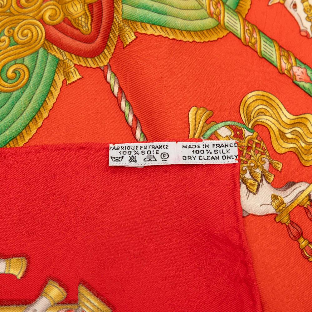 Hermès B Hermès Red Silk Fabric Luna Park Scarf France