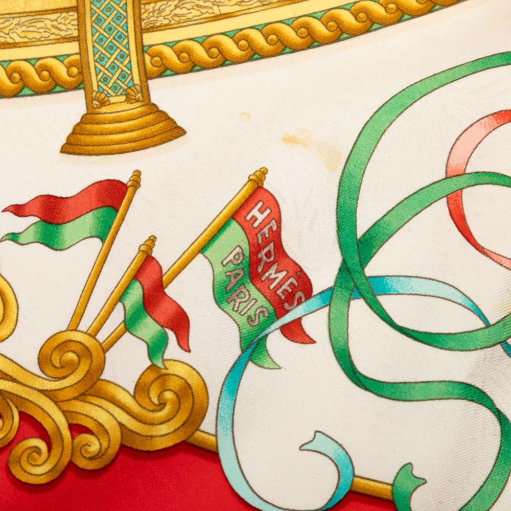 Hermès B Hermès Red Silk Fabric Luna Park Scarf France