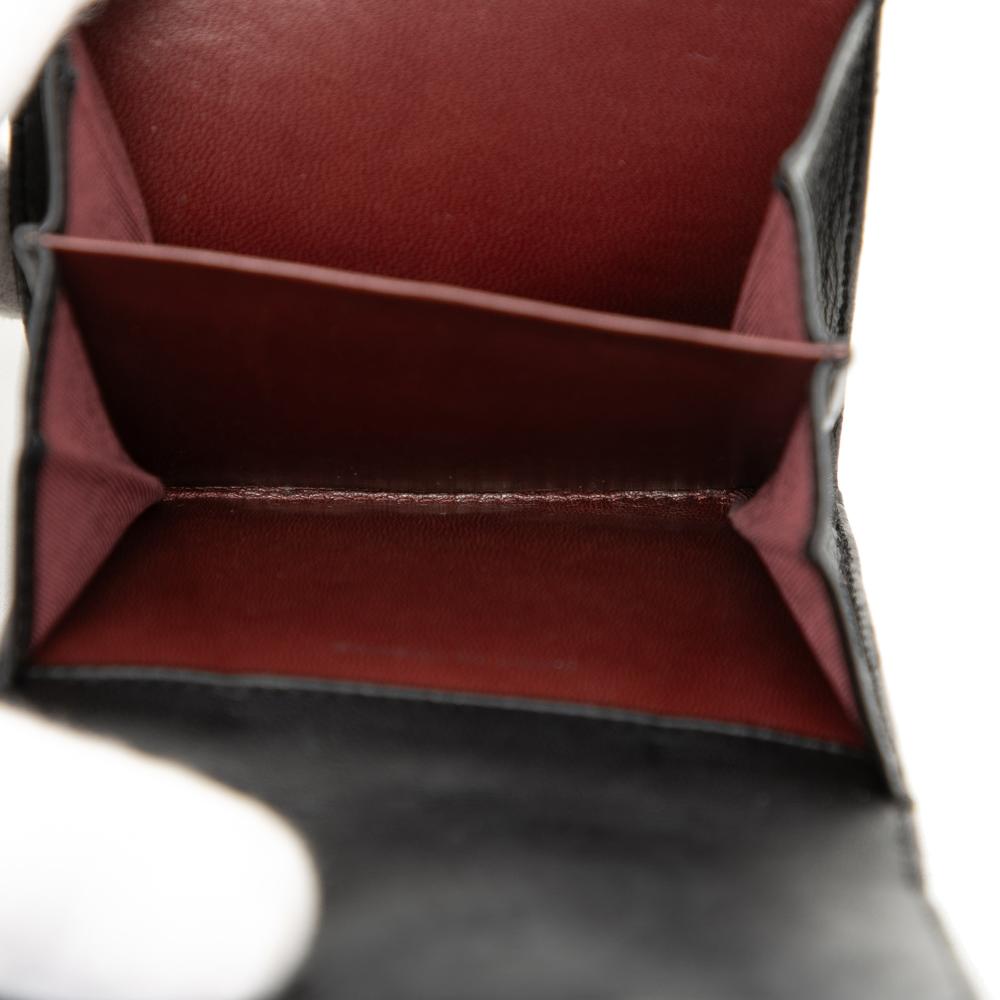 Chanel AB Chanel Black Lambskin Leather Leather CC Quilted Lambskin Compact Double Sided Flap Wallet France