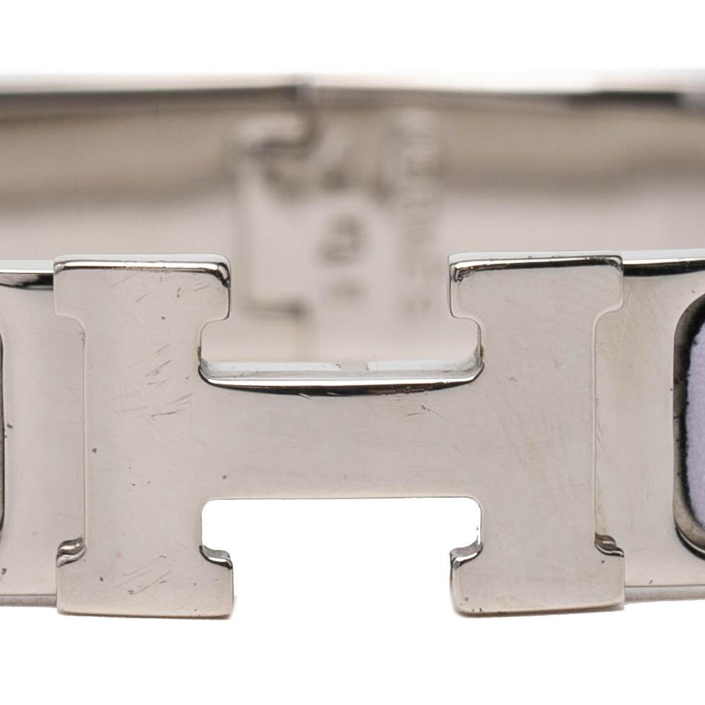 Hermès B Hermès Purple Light Purple with Silver Enamel Other Clic H Bracelet GM France