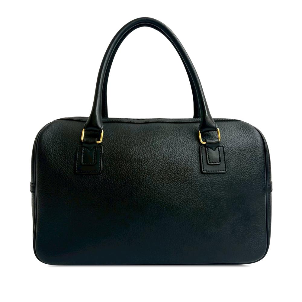 Burberry AB Burberry Black Calf Leather Boston Bag United Kingdom